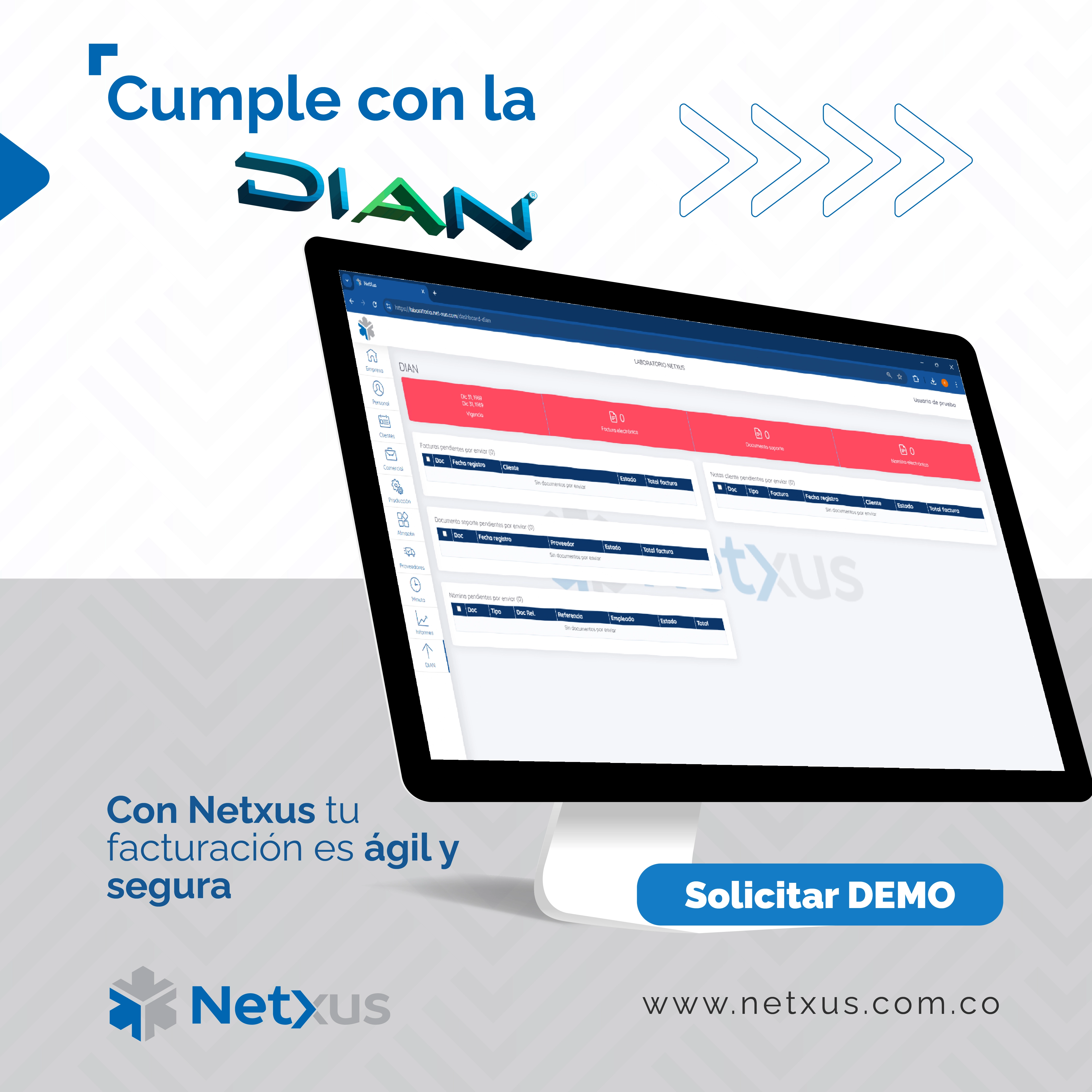 Ejemplo de factura electrónica generada por NetXus con sello DIAN